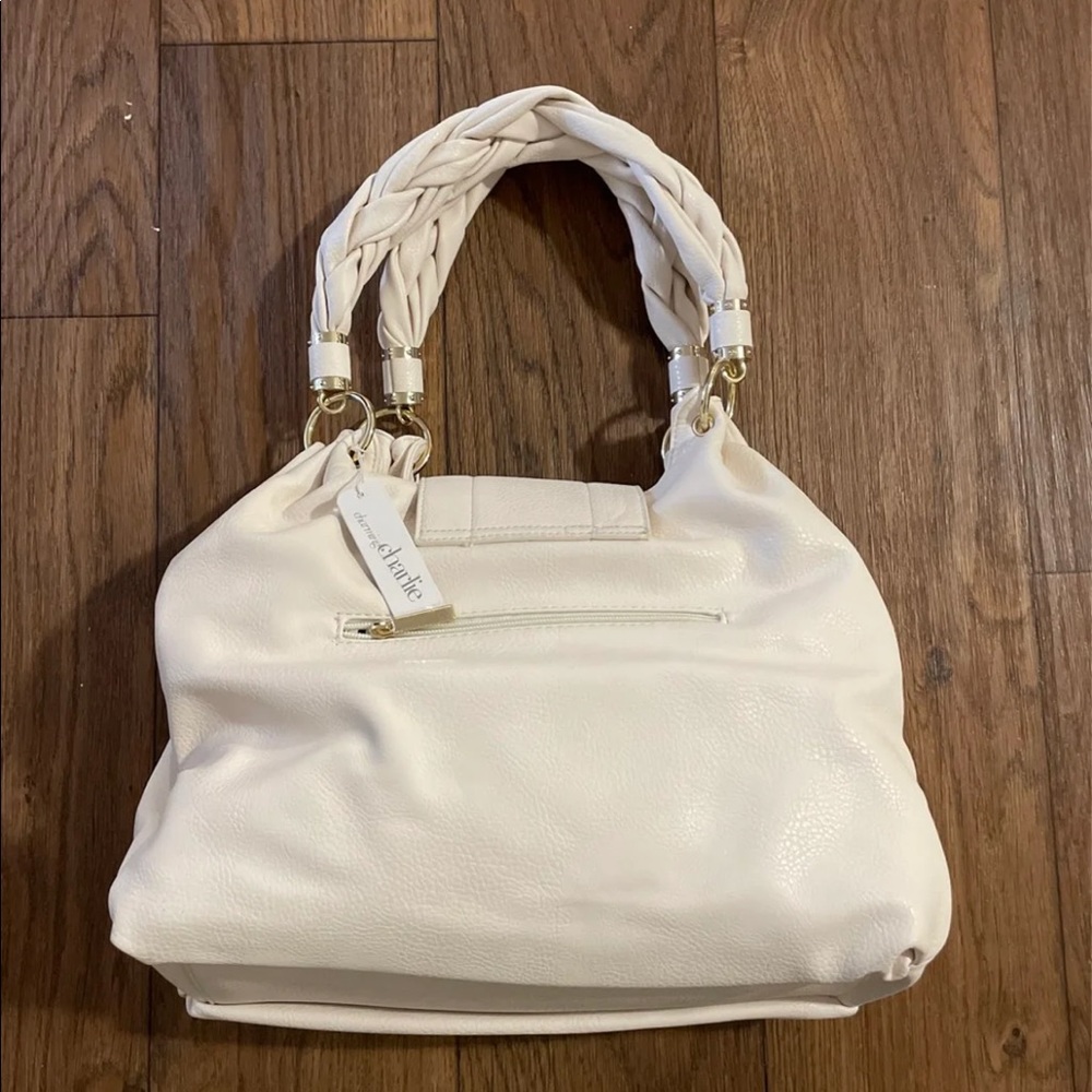 NEW Charming Charlie Hobo Bag White with Gold Accents 4th of July Sale - Picture 2 of 6